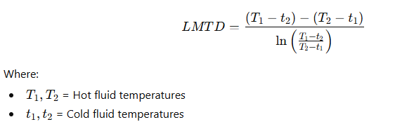 Calculate Log Mean Temperature Difference (LMTD) in Heat Exchanger Design