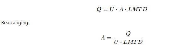 Calculate Heat Transfer Area in Heat Exchanger Design